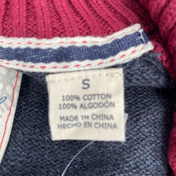 Weatherproof Vintage 1/4 Zip Holiday Fair Isle print Knitted Sweater Cabernet S - Picture 9 of 11